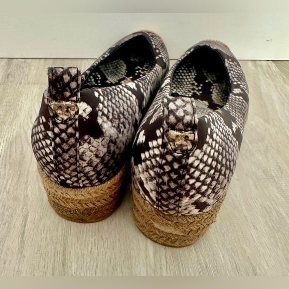 Tory Burch Satin Espadrilles Wedges Women 8.5 Heather Snake - Picture 4 of 15